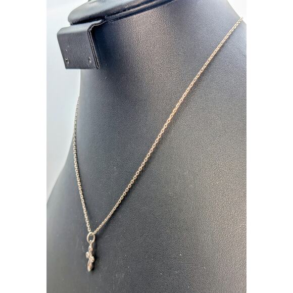 VTG 925 Sterling Infinity Cross Pendant 17.5" Rectangle Chain Link Necklace - Picture 3 of 8